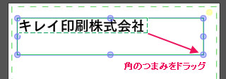 つまみを動かすと枠が拡大する